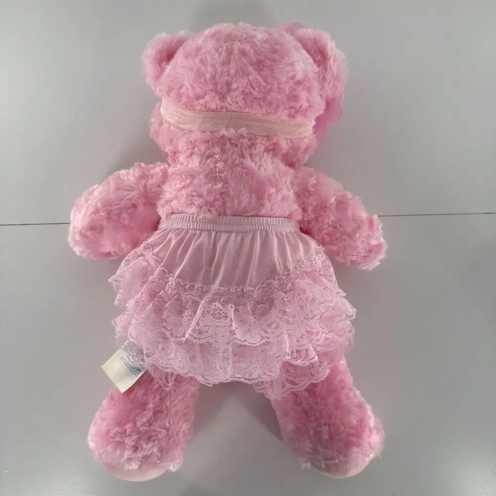 Build A Bear Pink Teddy Bear Plush Stuffed Animal BABW 16” Heart Nose Cute - Picture 5 of 14